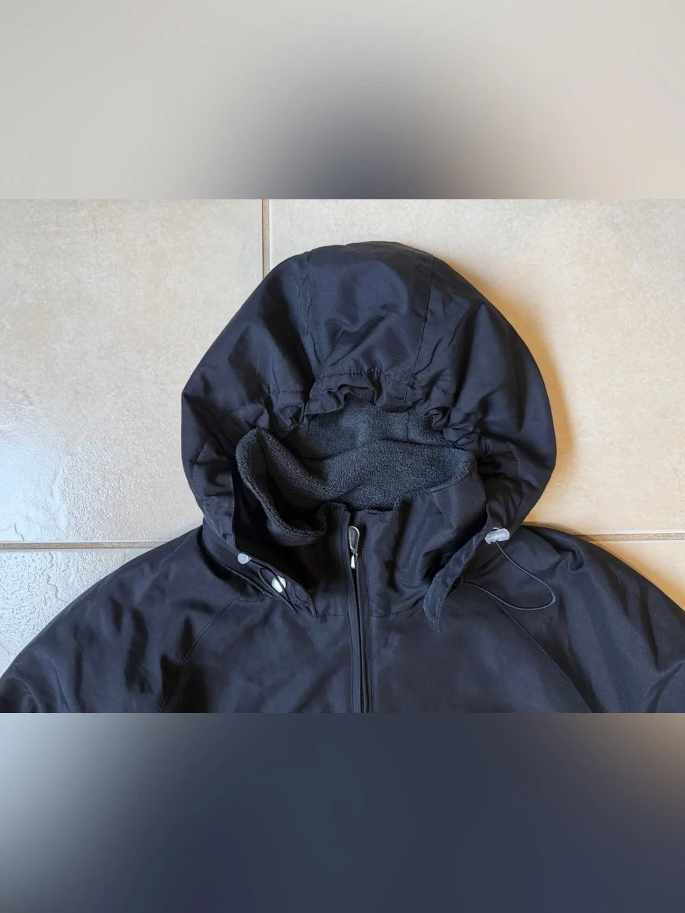 Pacific Trail Women's L Black Windbreaker Mountain Jacket Fleece Lined Hooded